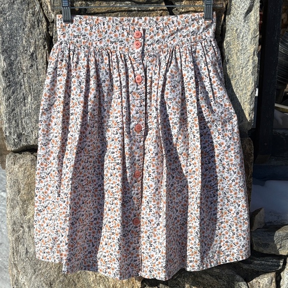 Pinwheels Dresses & Skirts - Pinwheels Floral Boho Festival Button-Down Skirt Cotton Vintage women 2 junior 7